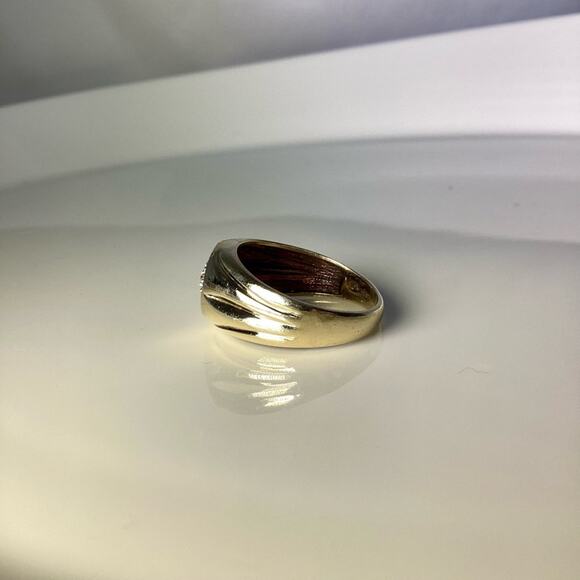 10K Gold & Diamonds Men Cluster Ring - Picture 2 of 13